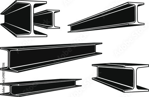 Canvastavla Steel beam flat icons