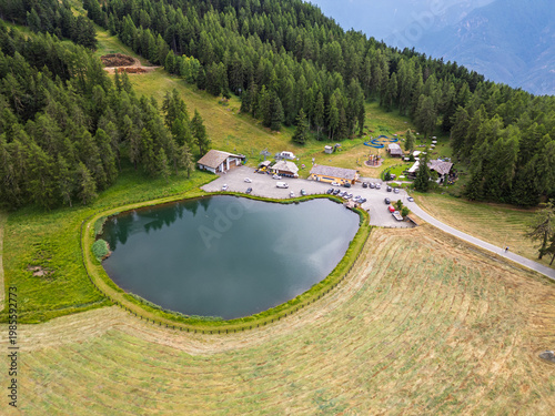 Aerial view of Col de Joux, Aosta Valley, Italy