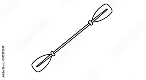 Simple Line Drawing of a Kayak Paddle