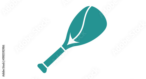 Teal Paddleboard Paddle Icon, Stand Up Paddleboarding Water Sport Equipment