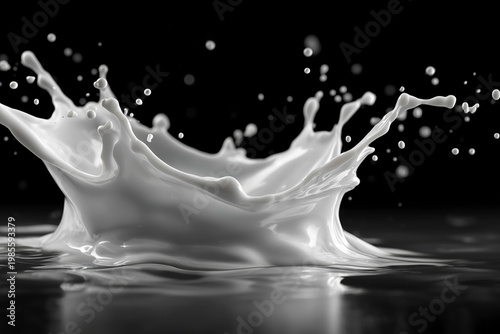 Milk Splash Black Background