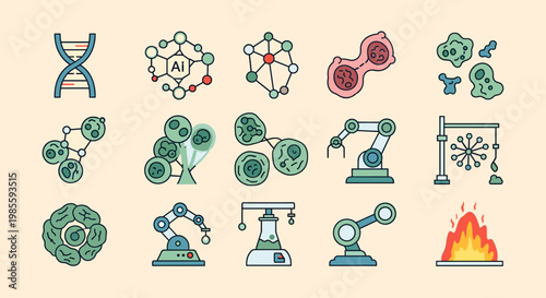 This charming illustration of cartoon cells evokes feelings of simplicity and positivity, making it perfect for educational materials or playful brand