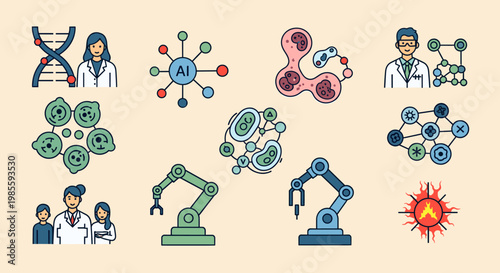 A cheerful illustration depicting a doctor and child, conveying a sense of trust and wellbeing. Ideal for healthcare marketing, medical websites, or i