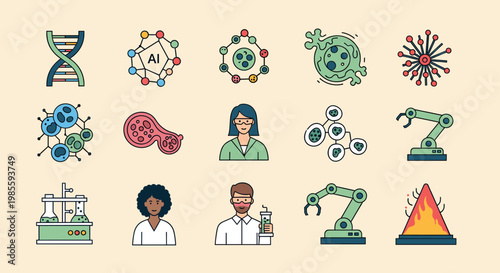 A clean, minimalist illustration of lab equipment. Ideal for educational materials, science-related websites, or to represent research and innovation 