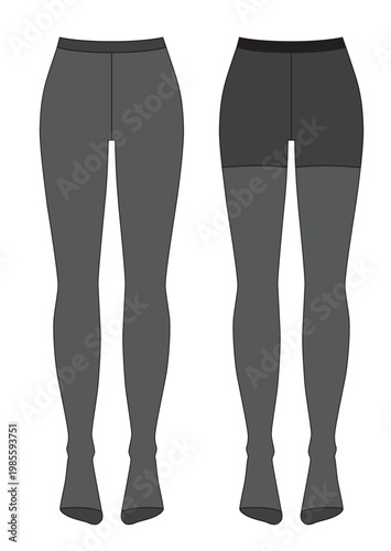 Womans tights flat sketch. Front view