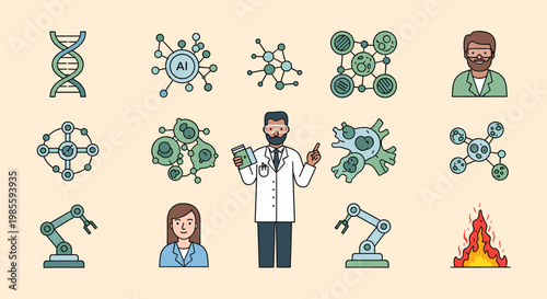 A clean, minimalist illustration of a robotic arm. Ideal for concepts relating to automation, technology, and manufacturing in digital content.