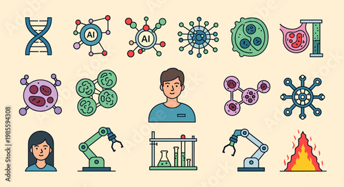 This illustration conveys the vulnerability of human health to viral threats. Ideal for health awareness campaigns, medical content, or educational ma