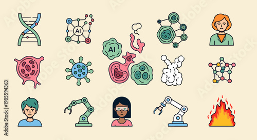 A simple illustration conveying the concept of illness or a health crisis. Useful for articles, blogs, or marketing related to health, safety, or dise