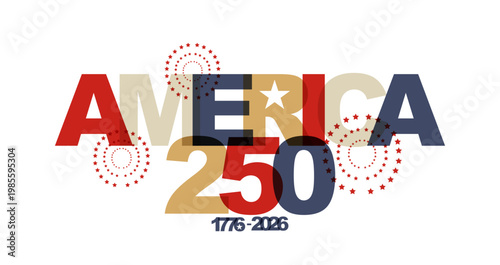 America 250 banner. Modern minimalist design logo.