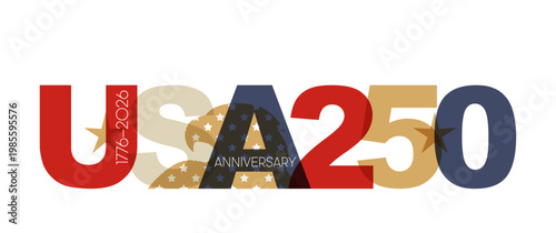 USA 250 banner. Modern minimalist design logo.