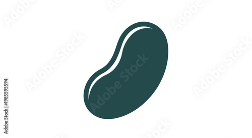 Foto Single Green Jelly Bean Icon, Isolated on White Background, Minimalist Design
