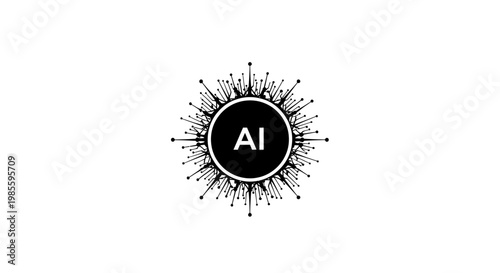 Artificial Intelligence Technology Symbol Design.