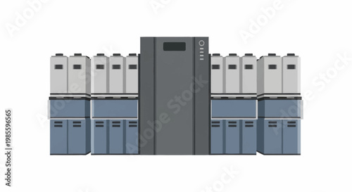 A large server with multiple hard drives.