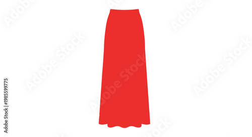 Red Long Flowing Maxi Skirt Fashion.