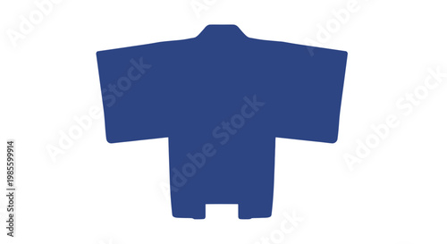 Blue Kimono Jacket on White Background.