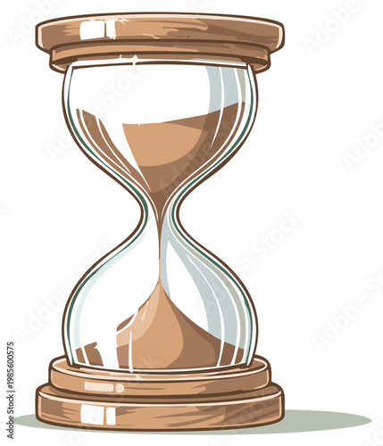 Illustration of an Hourglass with Flowing Sand Representing Time Passing and Deadlines