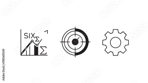 Six Sigma Quality Control Symbols and Icons