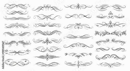 Elegant decorative borders and dividers with ornate flourishes