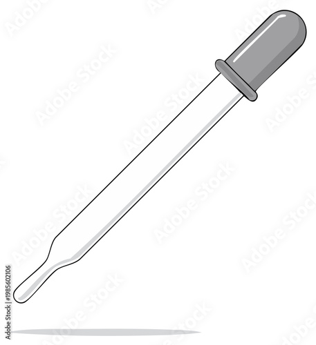 Isolated Illustration of a Glass Dropper for Scientific or Medical Purposes