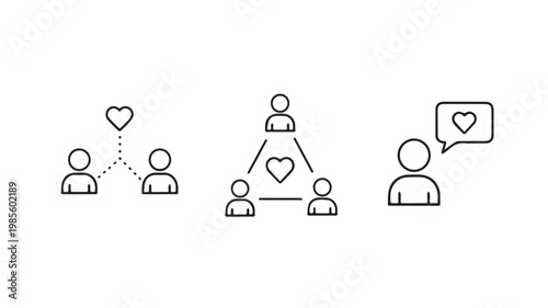 Social Connection and Love Icons