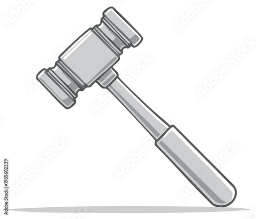 Simple grey gavel illustration symbolizing legal authority and court judgments
