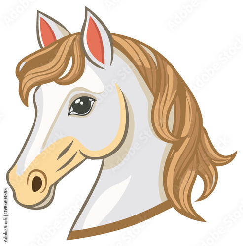 Elegant Horse Head Illustration Majestic Equine Portrait Graphic Animal Art