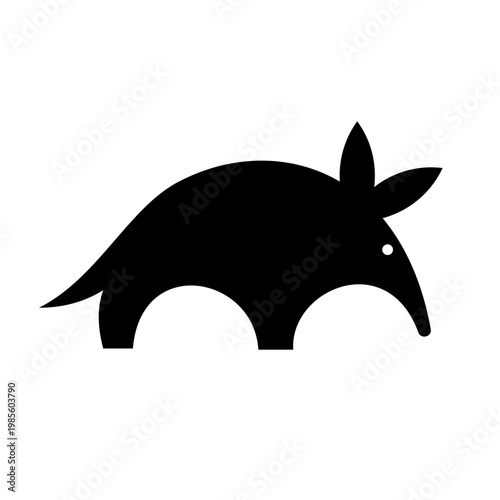 Minimalist Aardvark Silhouette Logo Icon Design