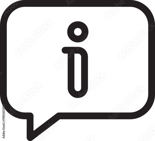 Information icon in a speech bubble symbol isolated on transparent background