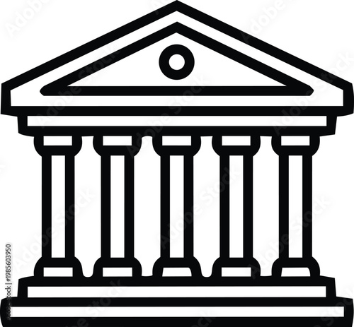 Justice building outline style icon