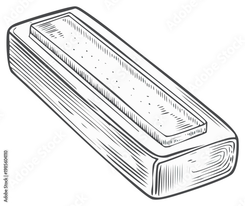 Detailed illustration of a harmonica musical instrument in a hand drawn sketch style