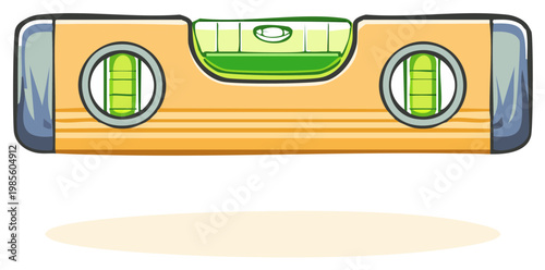 Illustration of a spirit level tool, construction concept