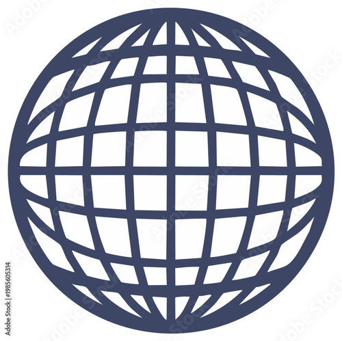 Geometric Globe Icon Illustration Global Communication Worldwide Connection