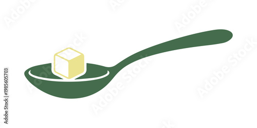 Sugar spoon icon collection in square frames on a white background.