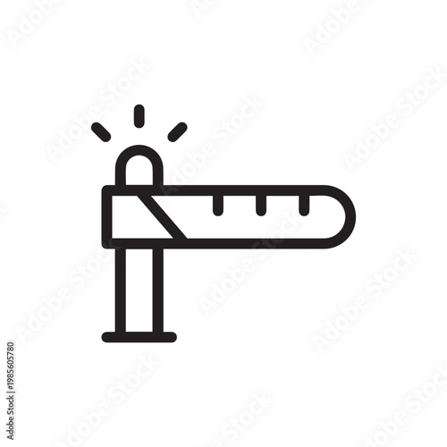 Durable road barrier icon modern traffic control, safety restriction and construction zone management visual
