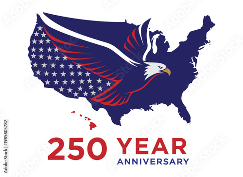 Celebrating the 250th anniversary of the united states with an eagle and flag design