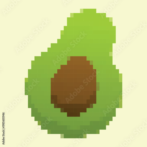 Illustration pixel art of an vegetables avocado
