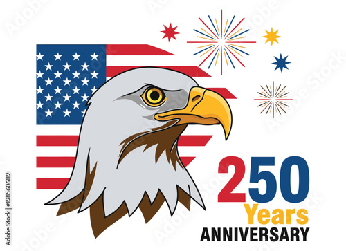 Bald eagle celebrates america's 250th anniversary with patriotic fireworks