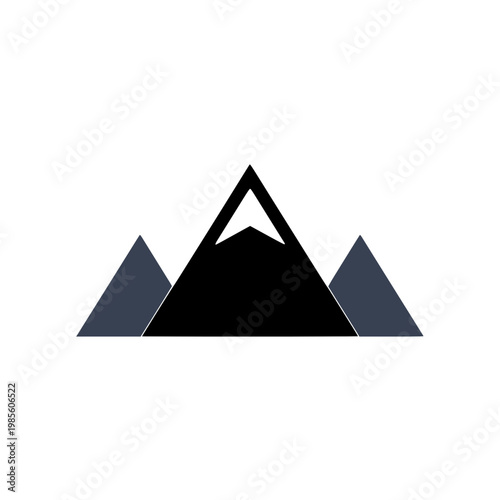 Minimal mountain icon with simple peak shape. Clean flat SVG design ideal for nature, travel, outdoor, adventure, and landscape-related graphics.