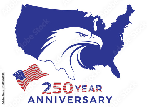 Eagle and flag celebrating the united states 250 year anniversary