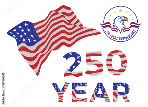 Celebrating the 250th anniversary of a significant american milestone with patriotic imagery