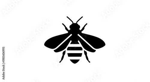 Black Silhouette of a Bee.