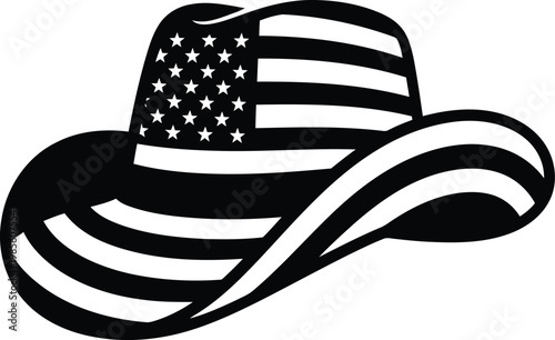 Εκτύπωση καμβά Cowboy hat with american flag design american national vector illustration