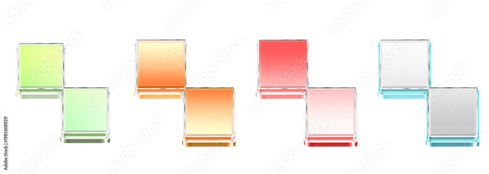 Fototapeta premium 3D Glass Dynamic Shape Icons Bundle Isolated on Transparent Background – Concept of Technology and Interface Design – Transparent Liquid Glass Icon – 3D Illustration