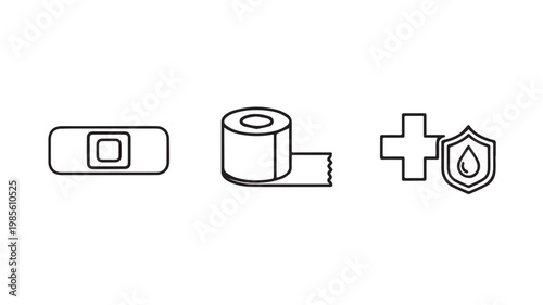 Medical and hygiene icons for health protection and safety