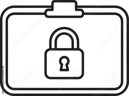 Padlock on a clipboard  security and protection symbol