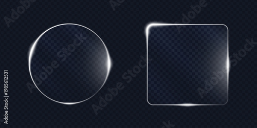 Cuadro en lienzo Futuristic glassmorphism UI shapes