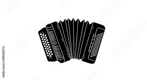 Black Accordion Musical Instrument.