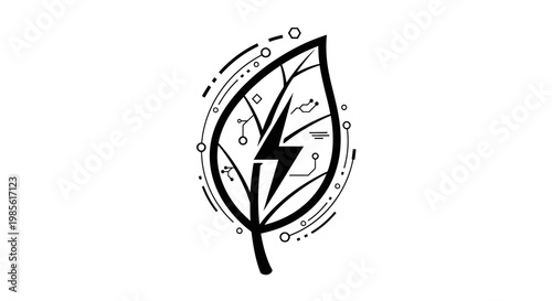 Eco friendly leaf with lightning bolt logo.