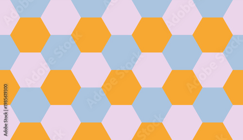 Pastel hexagonal honeycomb seamless geometric background