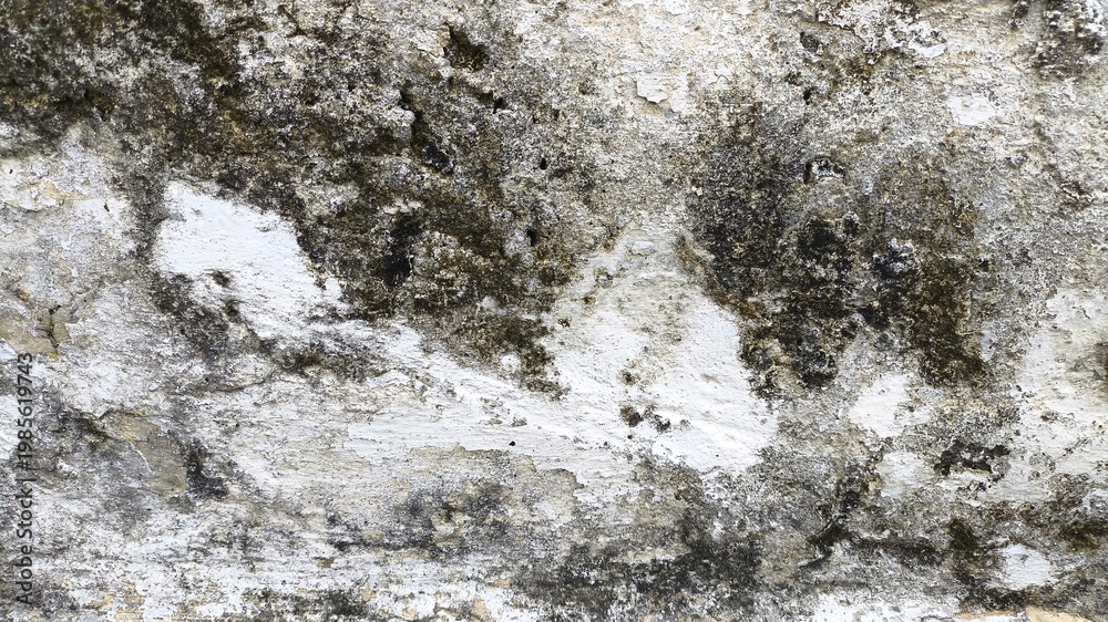 Obraz premium Horizontal closeup dirty grey wall surface with rough grunge texture and cracks, ideal for abstract design.